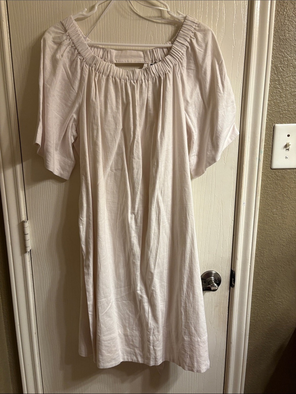 Banana Republic White Elastic-Neck Mini Dress